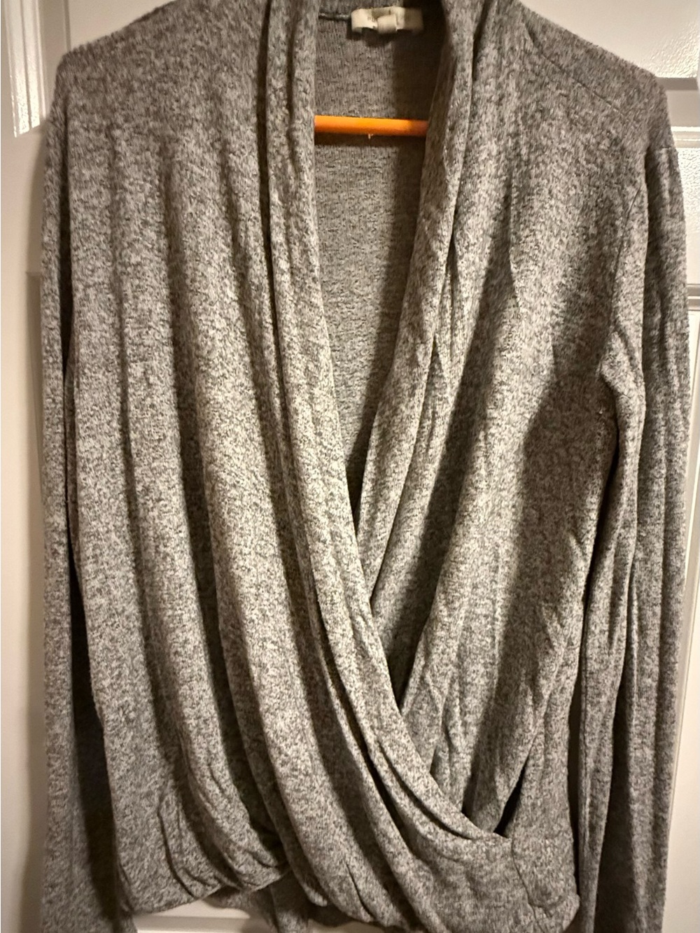 Anthropologie Gray Draped Wrap Cardigan